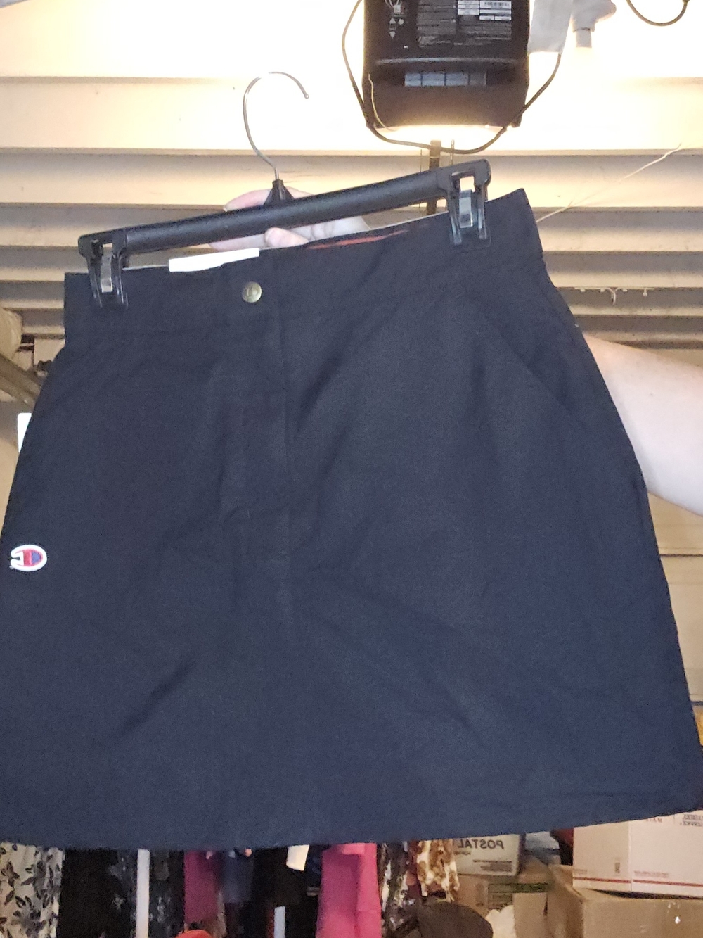 Champion Women's Campus Straight Skirt Black Active Pockets Logo NWT